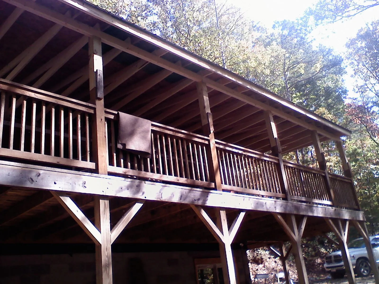 Timber framing under a new elevated porch and deck — Roof Leak Repair in Laurel Hill by Roofing Brothers